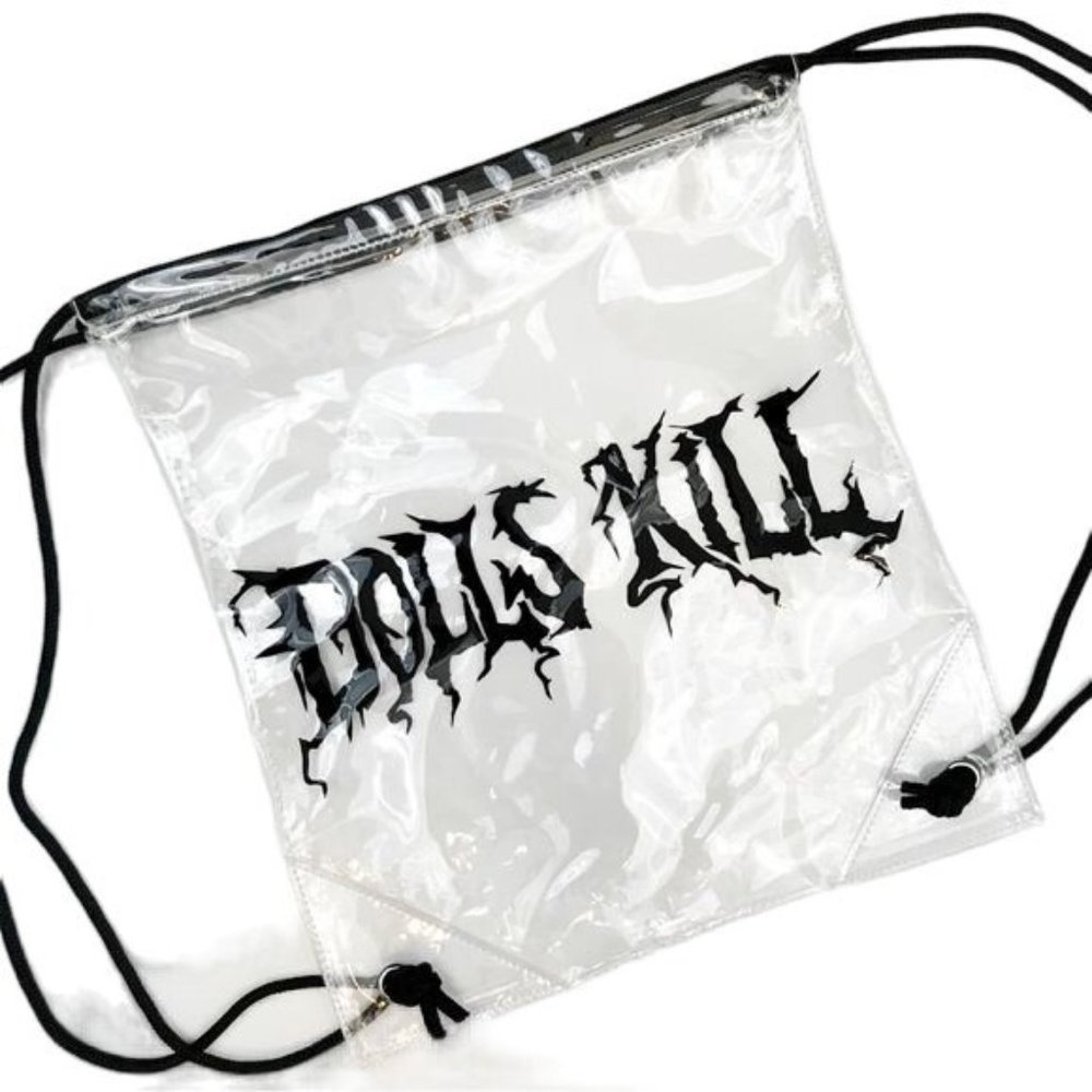 SOLD Offline: Dolls Kill Clear Drawstring Bag